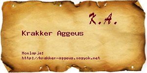 Krakker Aggeus névjegykártya
